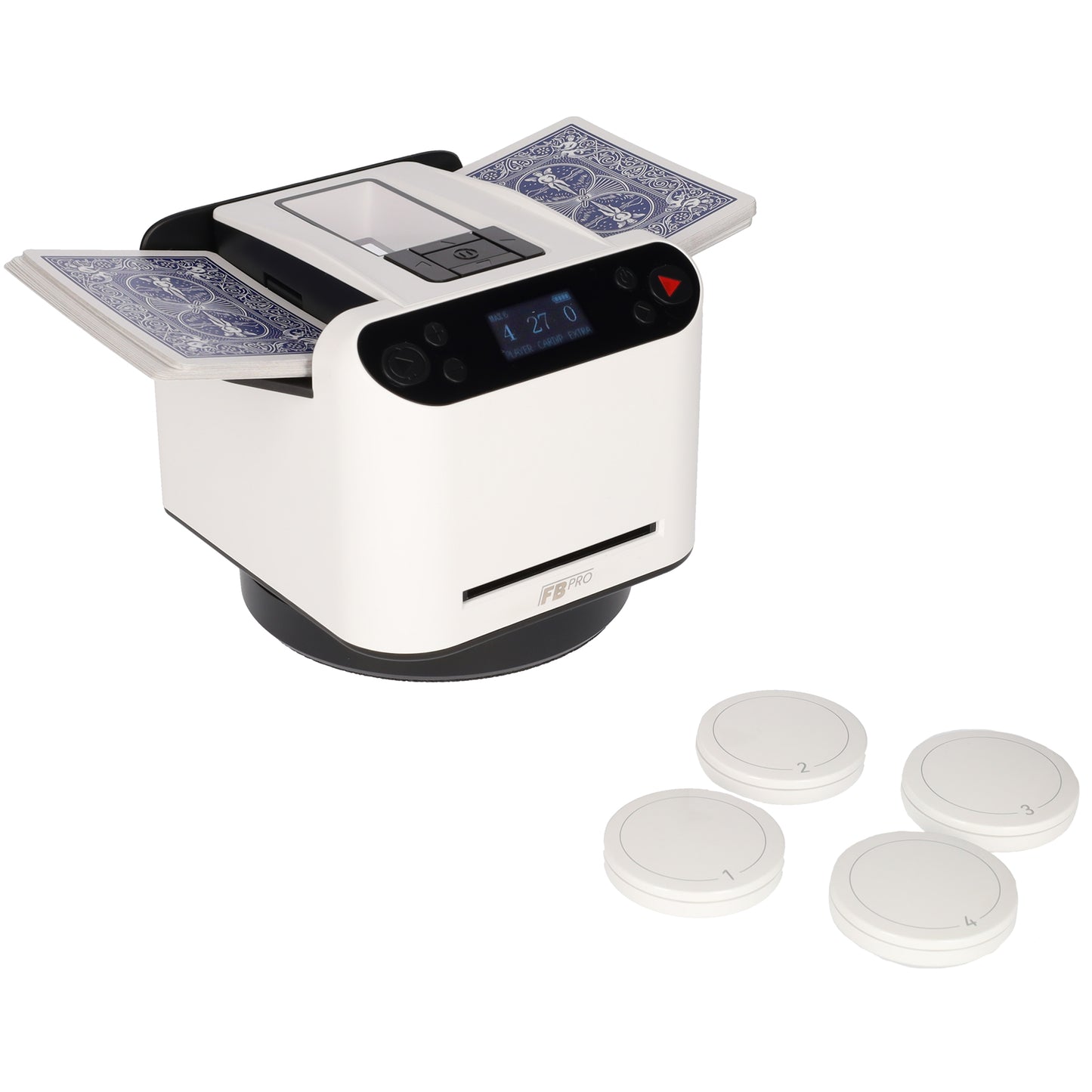 Kaartenschudder en delen - kaartenschudmachine - Kaartdealer voor 1 tot 8 personen - Wit / Zwart